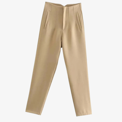 Pantalon Droit Beige – Élégance Naturelle et Polyvalence