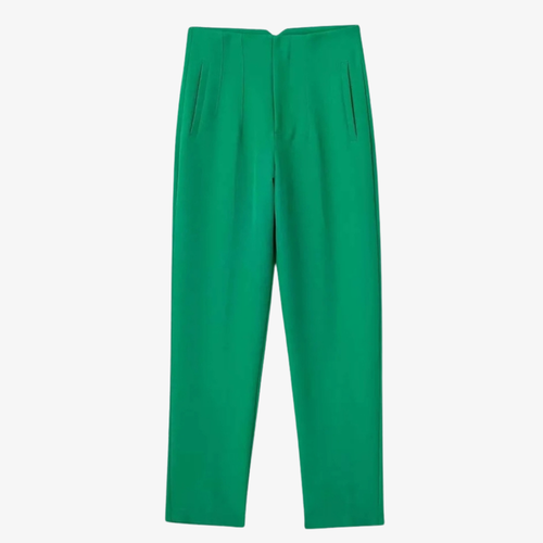 Pantalon Droit Vert Vif – Élégance Moderne et Style Audacieux