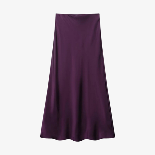 Jupe Longue Satinée Violette – Élégance & Intensité