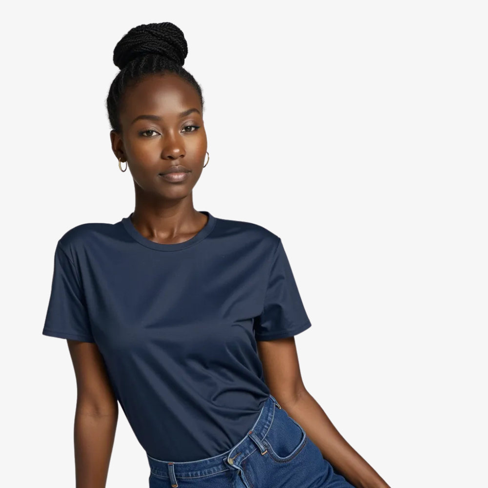 T-shirt Femme Bleu Minuit – Élégance et simplicité au quotidien