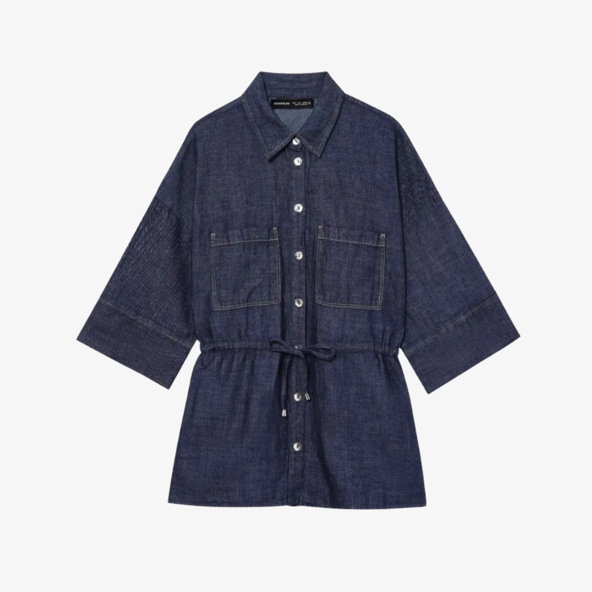 Chemise Veste en Jean Ceinturée – Style Urbain et Élégant