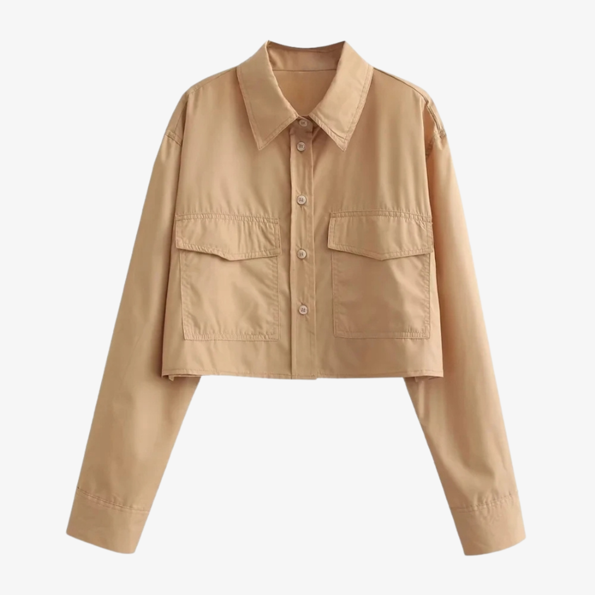 Chemise Courte Beige – Élégance & Simplicité