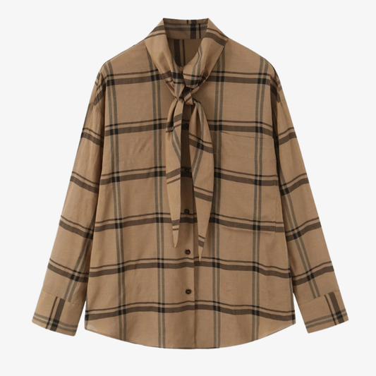 Checkered Blouse with Bow – Elegance & Originality