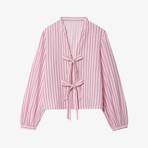 Chemisier Rayé Rose – Douceur & Originalité