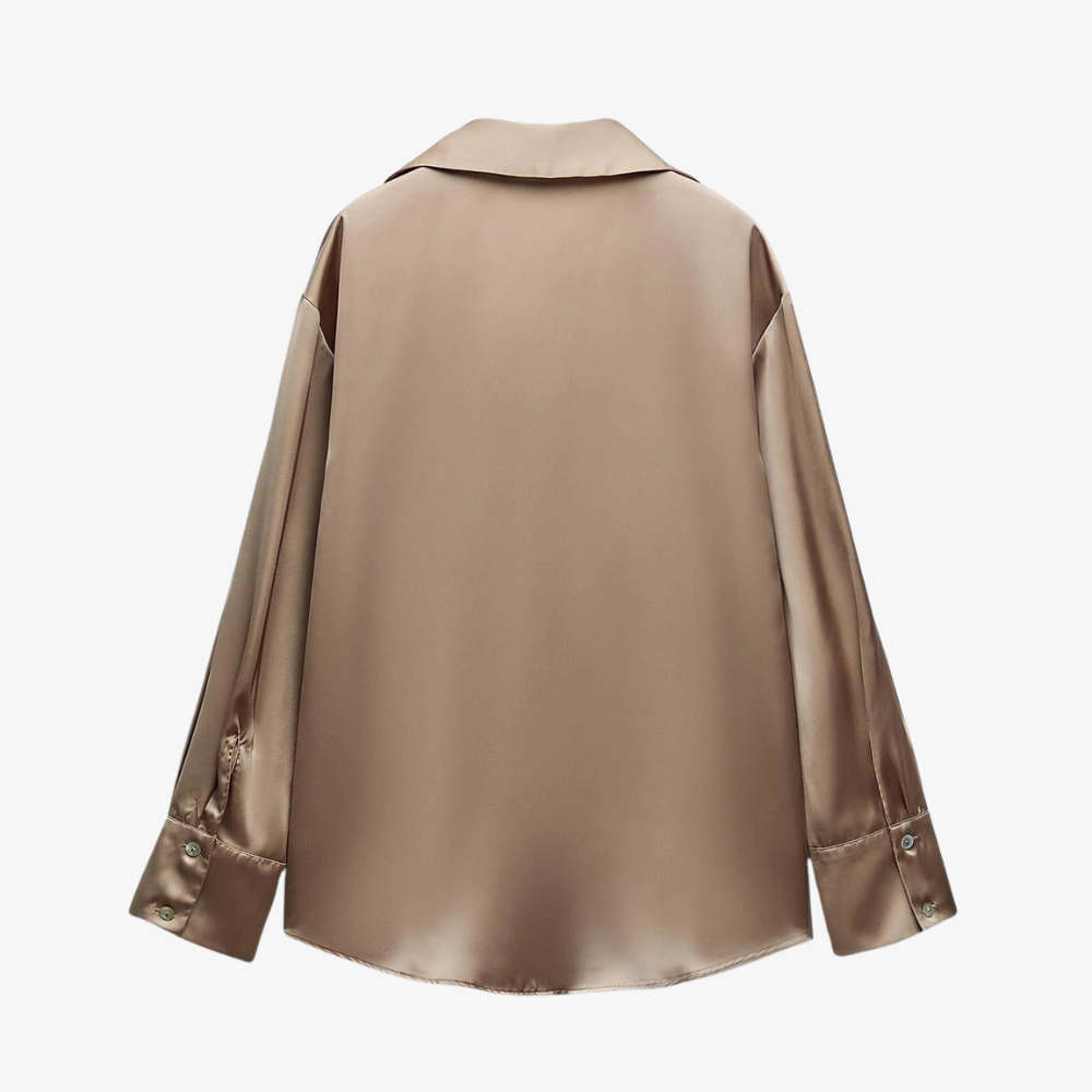 Chemise fine en soie doré