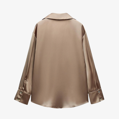 Chemise fine en soie doré