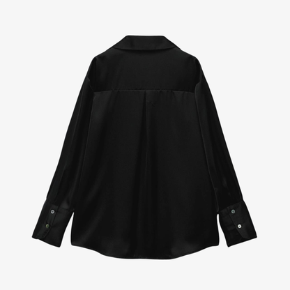 Chemise fine en soie noir