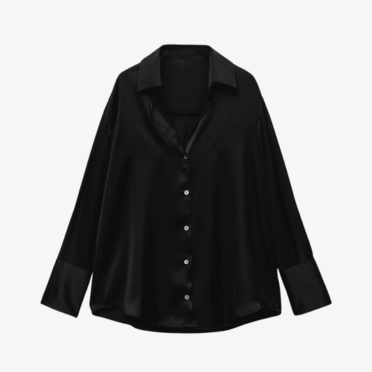 Thin black silk shirt 