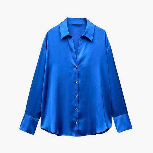 Fine blue silk shirt 