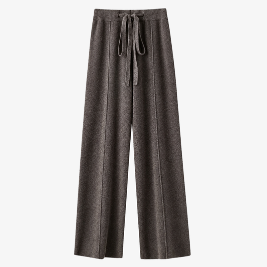 Dark Brown Wide Leg Cashmere Trousers – Timeless Elegance and Luxurious Softness