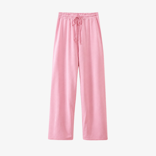 Wide-leg pastel pink trousers – Casual elegance and softness