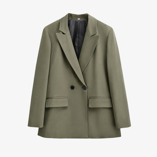 Blazer Oversize Élégant – Vert Kaki