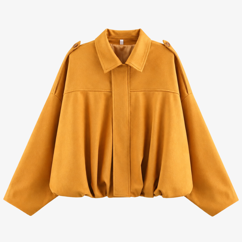 Veste Oversize Épaule Structurée – Jaune Moutarde