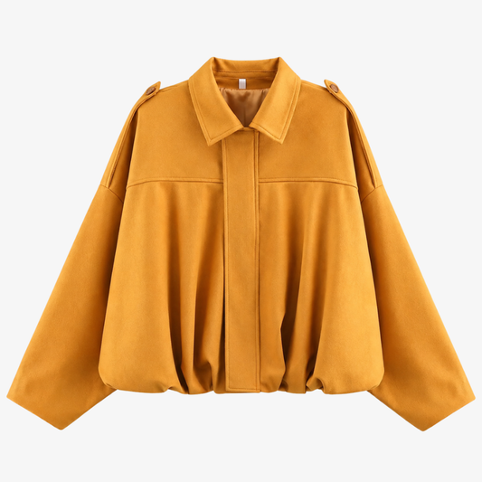 Oversized Structured Shoulder Jacket – Mustard Yellow