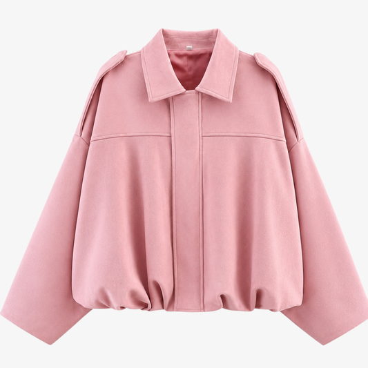 Oversized Structured Shoulder Jacket – Powder Pink