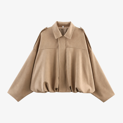 Veste Oversize Épaule Structurée – Camel
