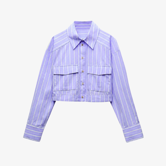 Purple striped jacket