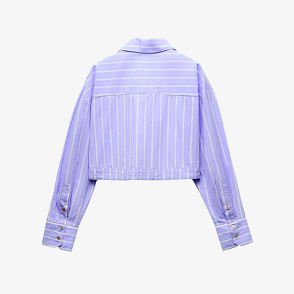 Purple striped jacket