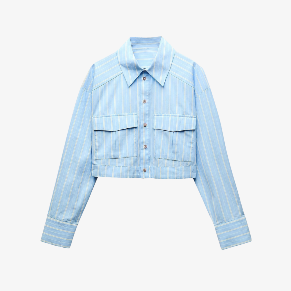 Blue striped jacket