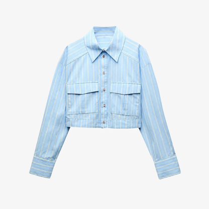 Blue striped jacket