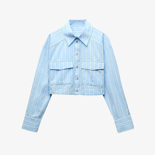Blue striped jacket