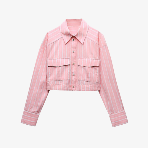 light pink striped jacket