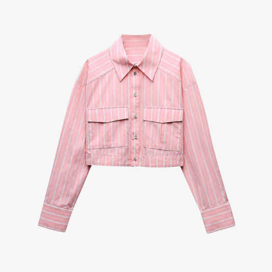 light pink striped jacket