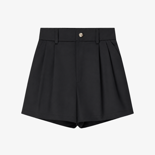 Short Taille Haute Plissé – Noir Intemporel