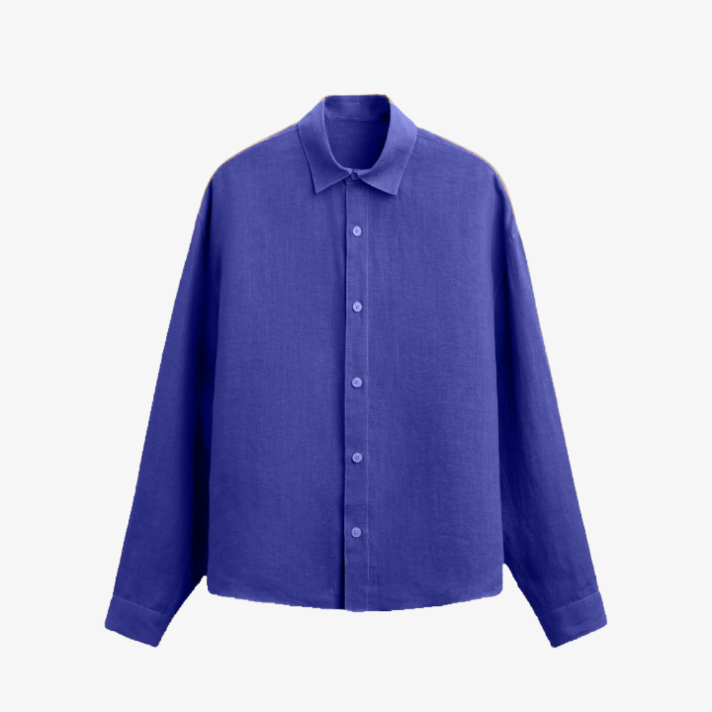 Chemise en coton bleu