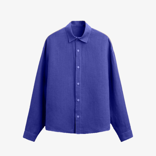 Chemise en coton bleu