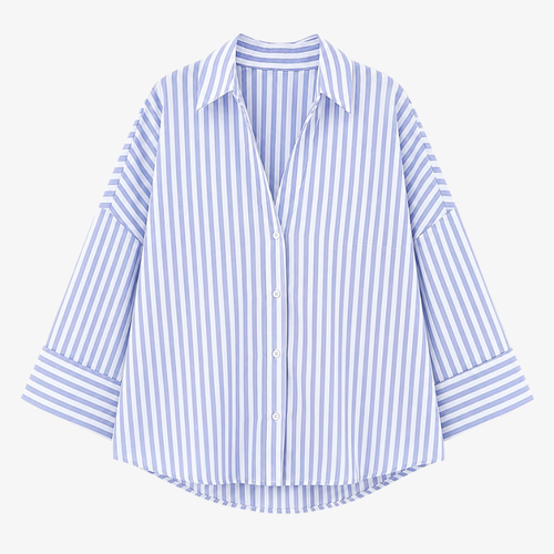 Chemise Rayée Bleu – Élégance & Modernité