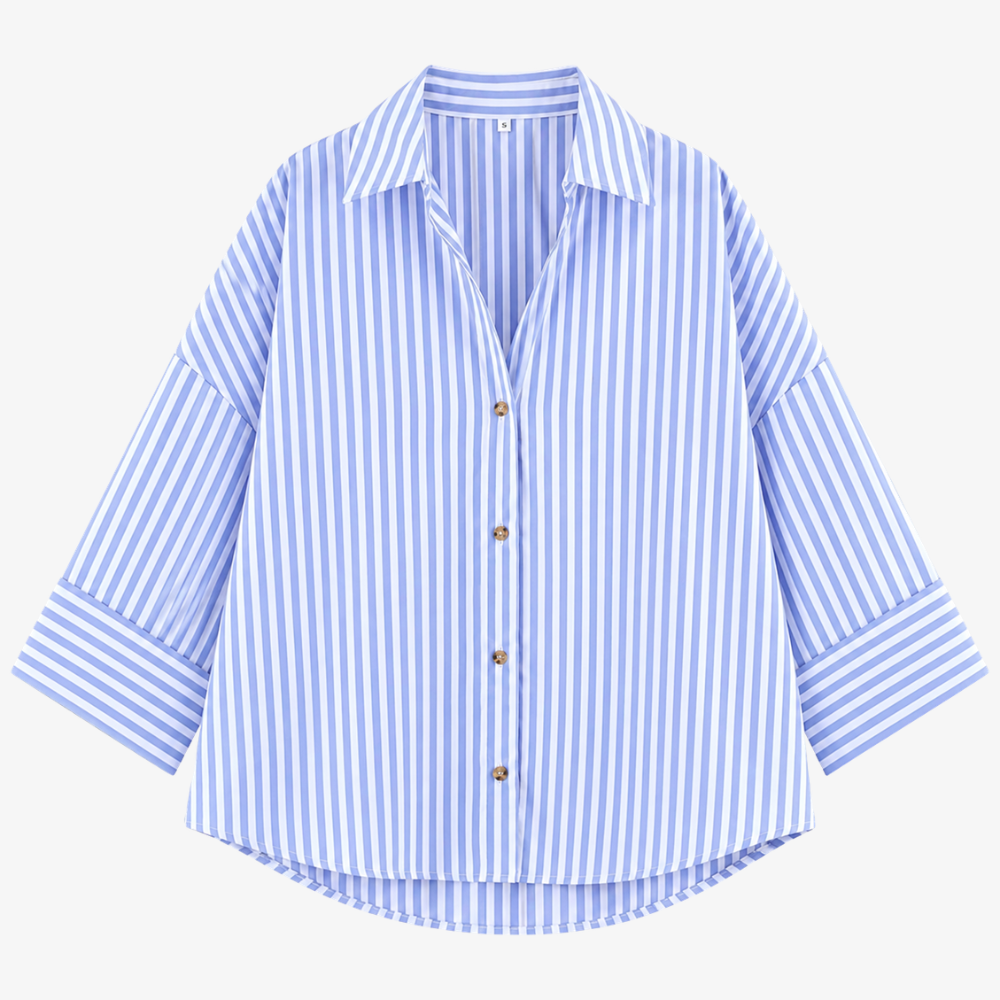 Blue & White Striped Shirt – Chic & Timeless