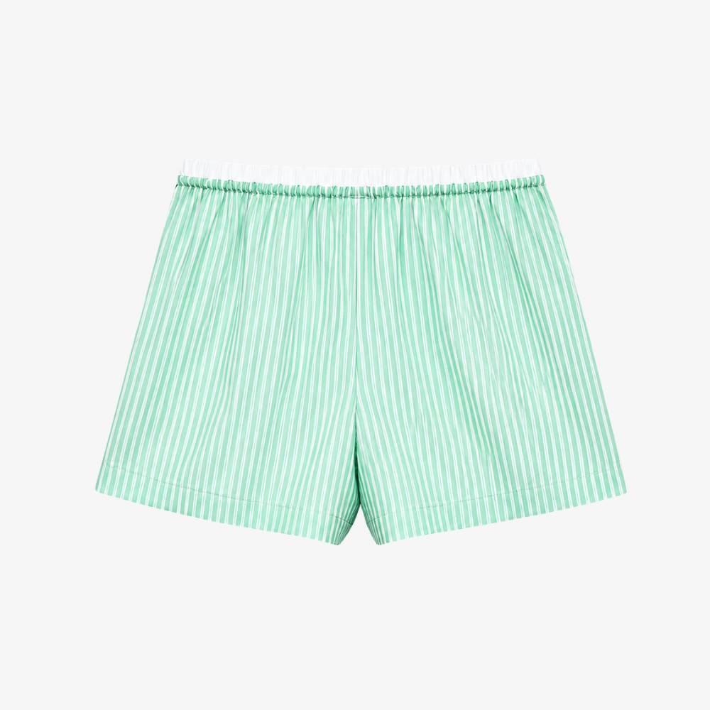 Short rayé turquoise
