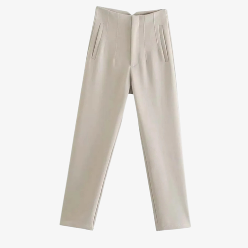 Pantalon Droit Beige Clair – Élégance Moderne et Sobriété Chic