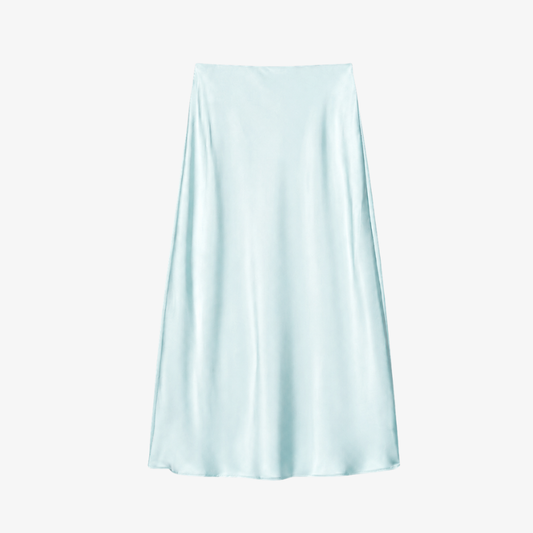 Light Blue Satin Maxi Skirt – Fresh & Soft
