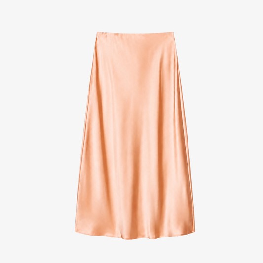 Peach Satin Maxi Skirt – Soft and Modern