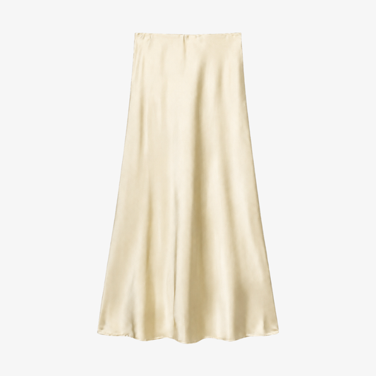 Ecru Satin Maxi Skirt – Elegance and Flow