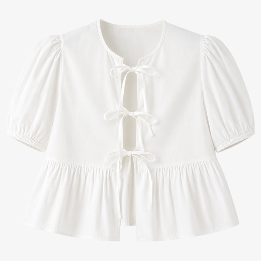 White Blouse with Bows – Elegance & Freshness
