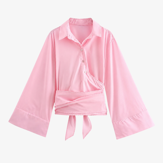 Pink Belted Shirt – Softness & Elegance