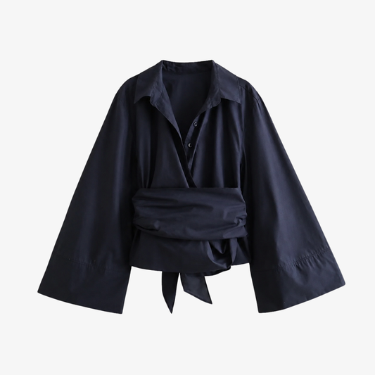 Black Belted Shirt – Timeless & Elegant