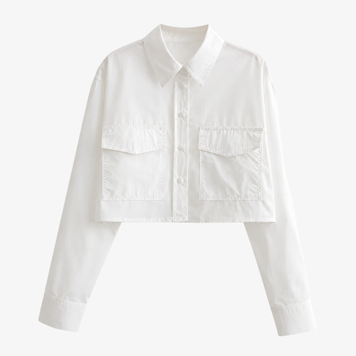 Chemise Courte Blanche – Minimalisme & Élégance
