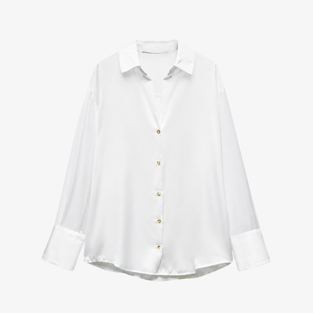 Chemise fine en soie blanc