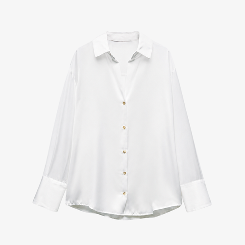 Chemise fine en soie blanc