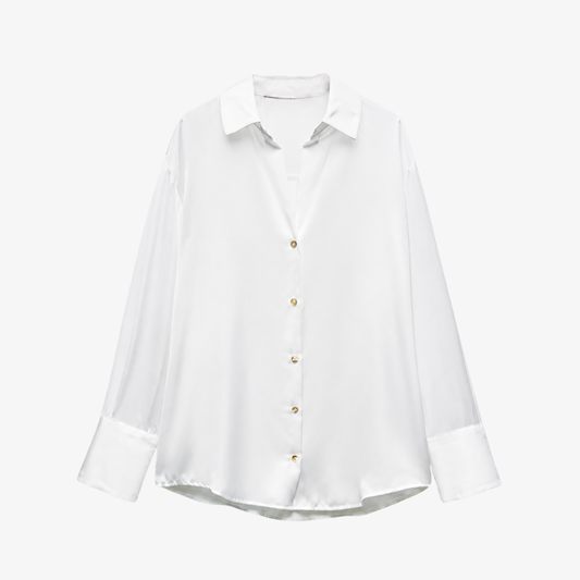Thin white silk shirt 