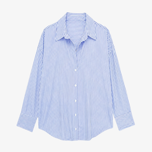 Chemise Rayée Bleu Clair – Fraîcheur & Élégance