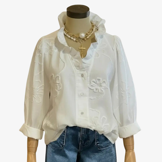 Floral-embellished top