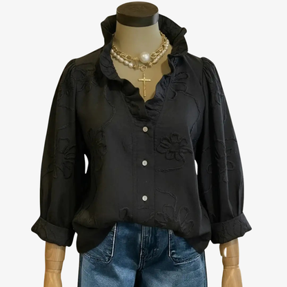Floral-embellished top