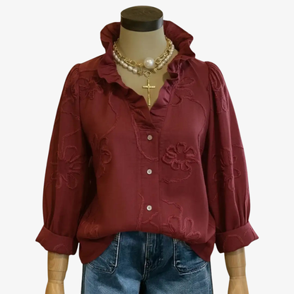 Floral-embellished top