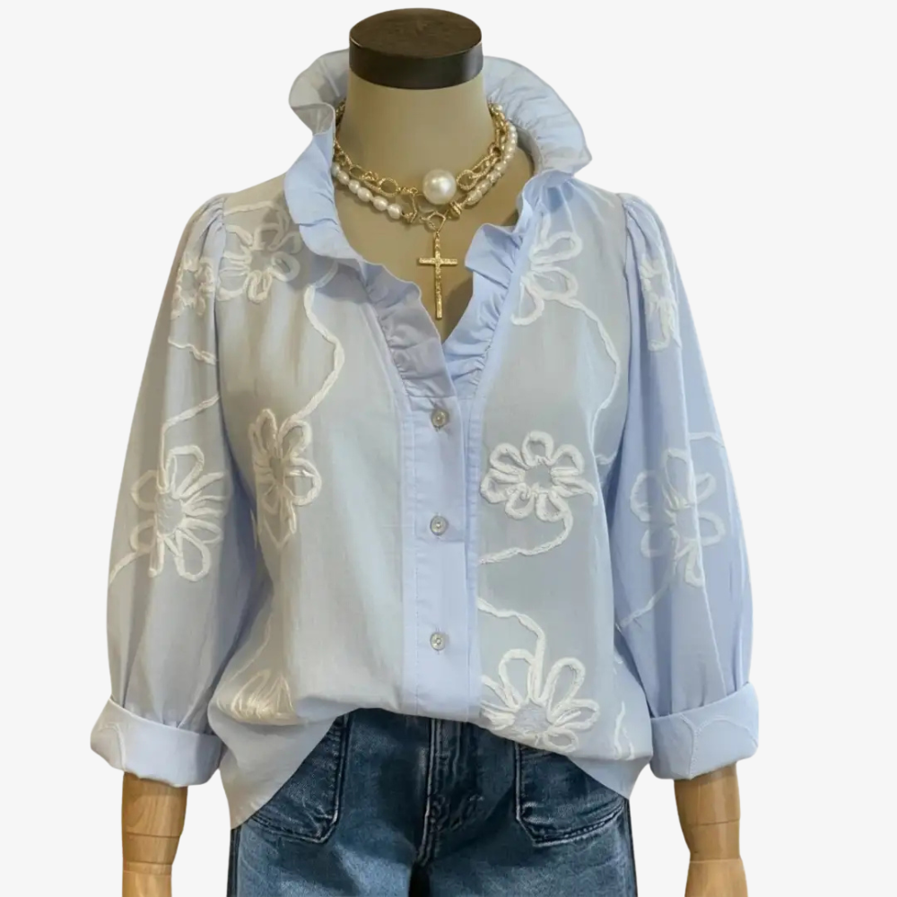 Floral-embellished top