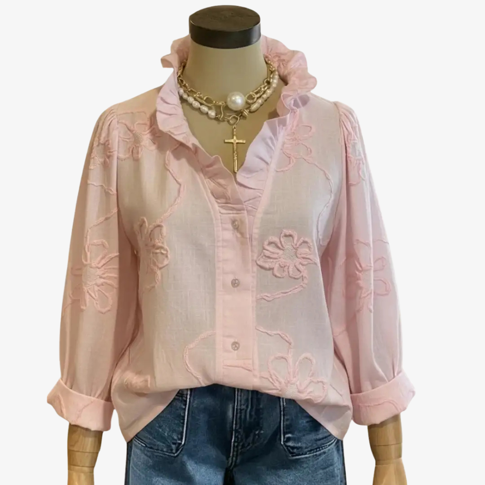 Floral-embellished top